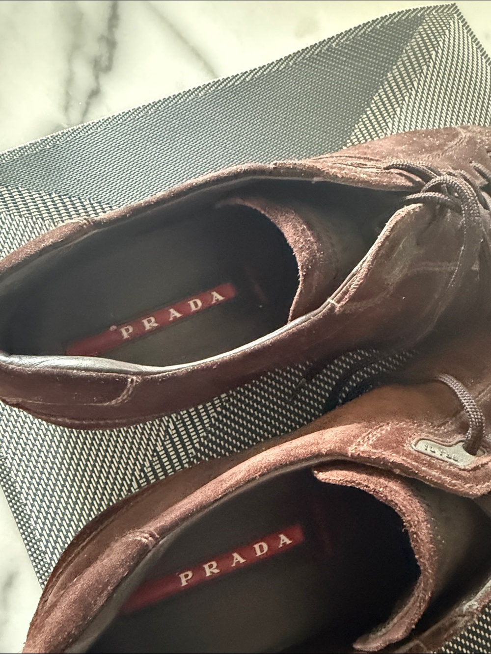 Prada Men's Suede Sneakers - Dark Brown - Picture 3 of 6